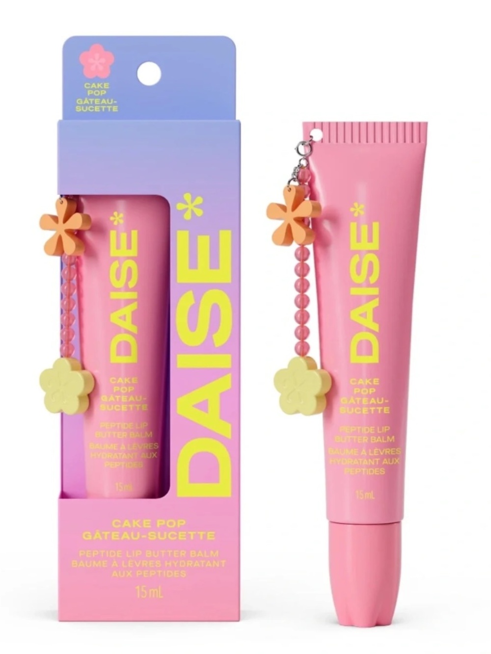 DAISE Cake Pop Peptide Lip Butter Balm Vegan & Cruelty W/ Flower Charm